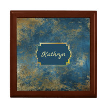 Blue Gold Abstract Glamour