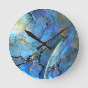 blue gold abstract scifi orb earth round clock