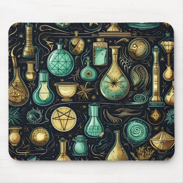 Blue Gold Alchemy Mouse Pad (Front)