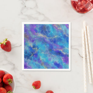 Blue, Gold and Purple Marble Napkin