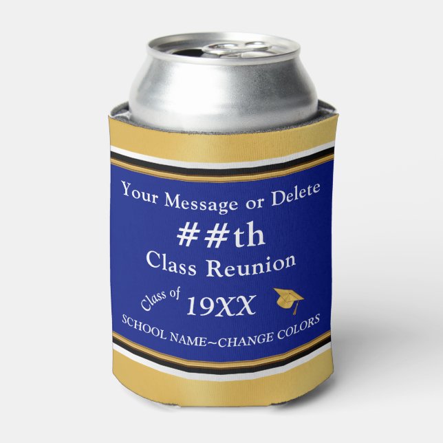 Blue, Gold and White, Class Reunion Gift Ideas,  Can Cooler (Can Front)