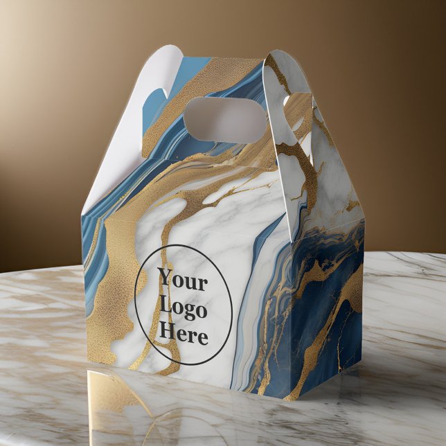 Blue gold and white marble favour box (Creator Uploaded)
