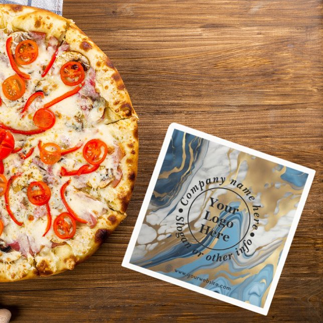 Blue gold and white marble napkin (Creator Uploaded)