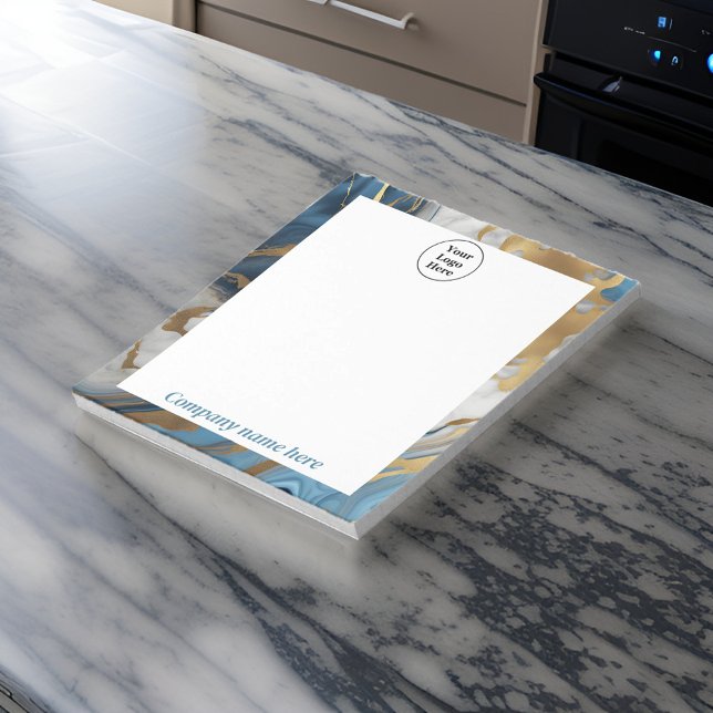 Blue gold and white marble Notepad (Creator Uploaded)