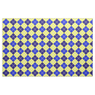 Blue & Gold Argyle Fabric