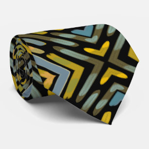 Blue Gold Arrows on Black Tie