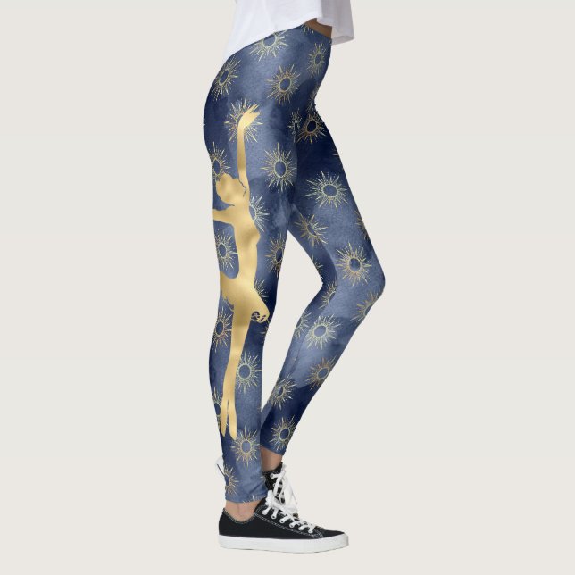 Blue, Gold, Ballerina and Sunshine Pattern Leggings (Right)