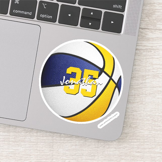 blue gold basketball team colours player name (Detail)