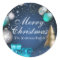 Blue & Gold Bauble Merry Christmas Sticker