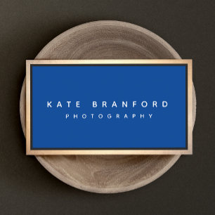 Blue Gold Border Modern  Professional  Business Card