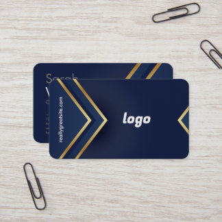 Blue gold business Card