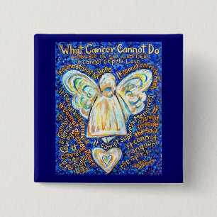 Blue & Gold Cancer Angel Button