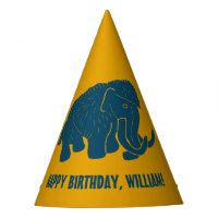 Blue & Gold Cartoon Woolly Mammoth Personalised