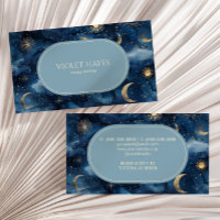 Blue Gold Celestial Moon Sun Stars Custom