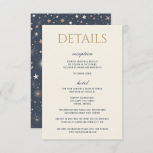 Blue & Gold Celestial Wedding Enclosure Card