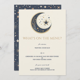 Blue & Gold Celestial Wedding Menu