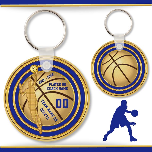 Blue, Gold (Change Blue) Basketball Party Favours Key Ring (Creator Uploaded)