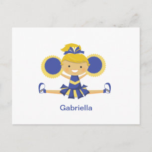 Blue & Gold Cheerleader Postcard
