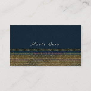 Blue & Gold Chic Sparkling Glam Elegant Custom Business Card