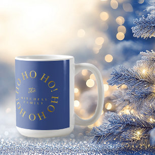 Blue Gold Christmas Ho Ho Ho ID1009 Coffee Mug