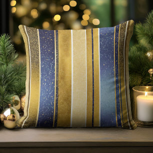 Blue Gold Christmas Pattern#27 ID1009 Cushion