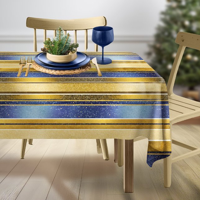 Blue Gold Christmas Pattern#27 ID1009 Tablecloth (Creator Uploaded)