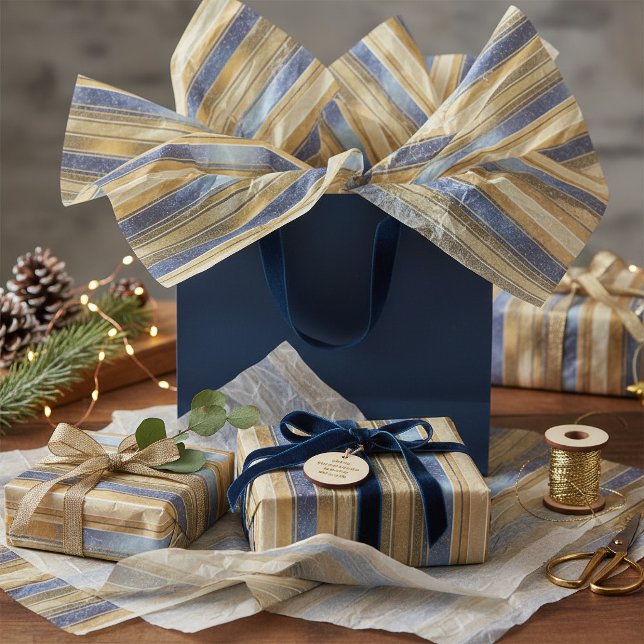 Blue Gold Christmas Pattern#27 ID1009 Tissue Paper (Creator Uploaded)