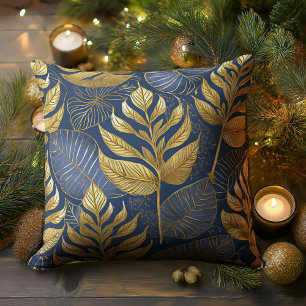 Blue Gold Christmas Pattern#29 ID1009 Cushion