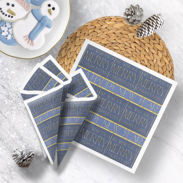 Blue Gold Christmas Pattern#34 ID1009 Napkin (Creator Uploaded)