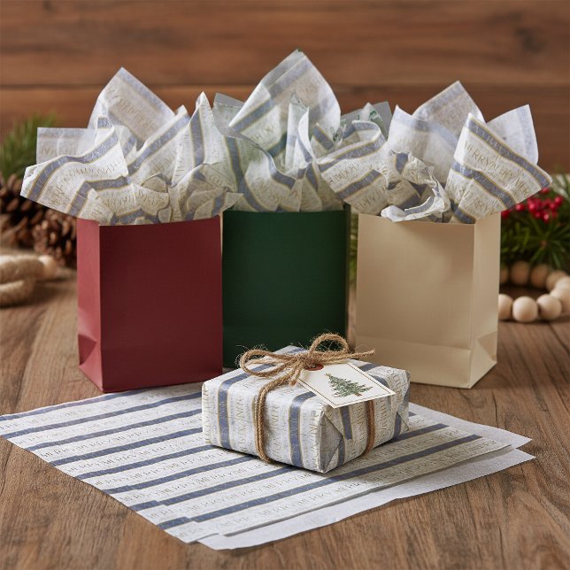 Blue Gold Christmas Pattern#35 ID1009 Tissue Paper (Creator Uploaded)