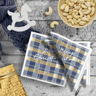 Blue Gold Christmas Pattern#7 ID1009 Napkin