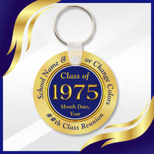 Blue Gold, Class of 1975, 50th Class Reunion Favor Key Ring