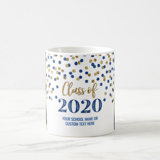 Blue Gold Class of 2020 Photo Graduation Mug (Center)