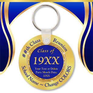 Blue Gold, Class Reunion Gifts, Reunion Keychains
