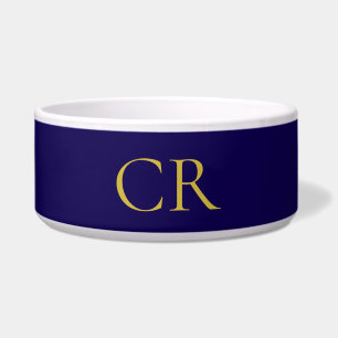 Blue & Gold Color Monogram Modern Minimalist 