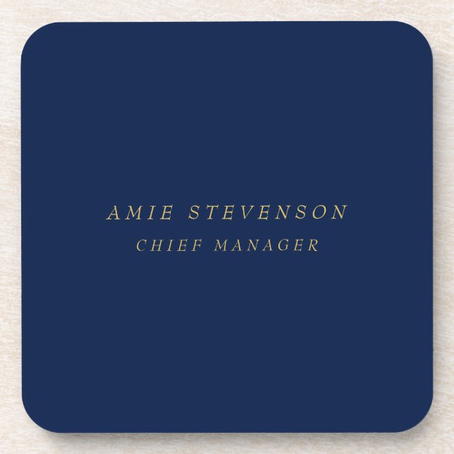 Blue Gold Colors Professional Classical Plain Coaster (Front)