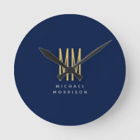 Blue Gold Colours Monogram Initial Letters Name