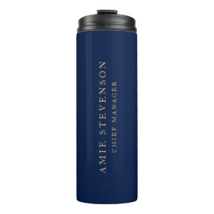 Blue Gold Colours Professional Classical Plain Thermal Tumbler