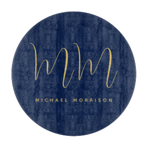 Blue Gold Colours Professional Initial Letters Nam Cutting Board