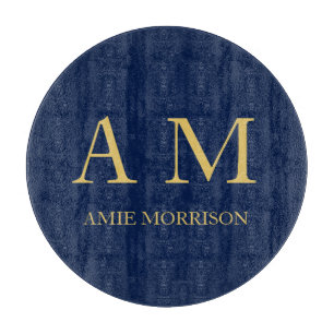 Blue Gold Colours Professional Initial Letters Nam Cutting Board