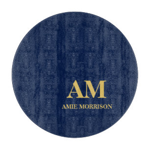 Blue Gold Colours Professional Initial Letters Nam Cutting Board