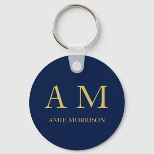 Blue Gold Colours Professional Initial Letters Nam Key Ring