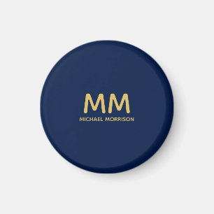 Blue Gold Colours Professional Initial Letters Nam Magnet