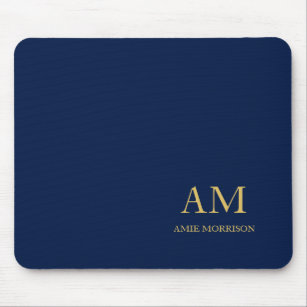 Blue Gold Colours Professional Initial Letters Nam Mouse Pad