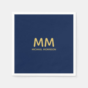 Blue Gold Colours Professional Initial Letters Nam Napkin