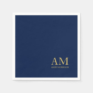 Blue Gold Colours Professional Initial Letters Nam Napkin