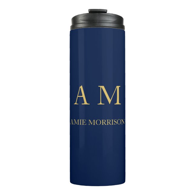 Blue Gold Colours Professional Initial Letters Nam Thermal Tumbler (Front)