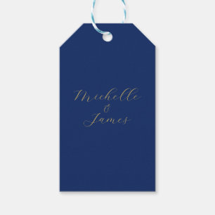 Blue & Gold Colours Professional Trendy Modern Nam Gift Tags