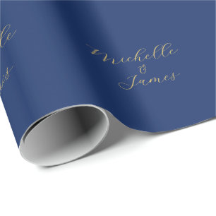 Blue & Gold Colours Professional Trendy Modern Nam Wrapping Paper