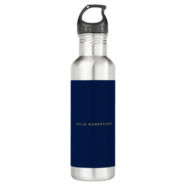 Blue Gold Colours Professional Trendy Modern Plain 710 Ml Water Bottle (Front)